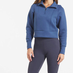 Factory Direct Wholesale Custom Color Size <b>Women</b> <b>Half</b> <b>Zip</b> Winter <b>Sweatshirt</b> Custom Printing Front Logo Trendy Design Casual - Product Image 2