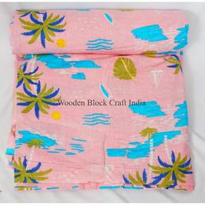 Tissu en coton 100% pur, écologique, tissé, à séchage rapide, respirant, léger, imprimé en bloc, pour femmes et filles - Product Image 3