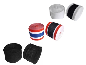 Vendas de boxeo de algodón con estampado de la bandera de Tailandia, elásticas, para Muay Thai, MMA, kickboxing, con logo personalizado del estudio de boxeo. - Product Image 2