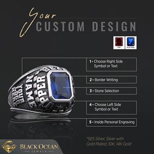 Bague personnalisée BOJ 003, bague en argent gravée sur mesure et fabriquée à la main, bague personnalisée avec votre nom, bague personnalisée avec vos logos, prix bas - Product Image 6