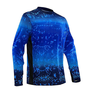 Chemise de pêche à manches longues pour homme, imprimé bleu et jaune, UPF 50, séchage rapide, pull-over, haut de sport pour adulte - Product Image 3