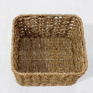 Modern <b>Square</b> Seagrass Storage Cube Open Shelf Organizer <b>Basket</b> Eco-Friendly for Hotel Use - Product Image 5