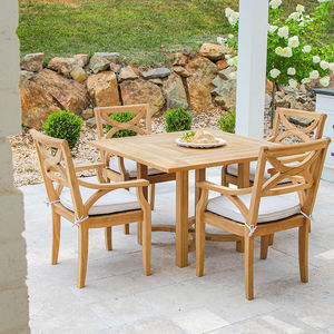 Silla de Comedor Comercial de Teca Sólida para Exteriores con Reposabrazos – Muebles Premium para Resorts y Clubes de Playa - Product Image 6