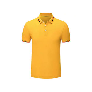 เสื้อโปโลแขนสั้นน้ำหนักเบาสำหรับผู้ชายสีเหลืองพร้อมโลโก้แบบกำหนดเอง – แฟชั่นลำลองและสตรีทแวร์ที่ระบายอากาศได้ดี - Product Image 1