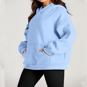 Sudadera con Capucha Extra Grande para Mujer, con Logotipo Personalizado, de Forro Polar Ecológico, Impermeable, 320g, con Bolsillo Delantero - Product Image 3