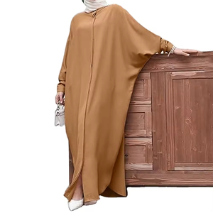 Abayas de Secado Rápido y Transpirables para Mujer, Mangas Largas, Abaya de Alta Calidad al por Mayor, Abaya Musulmana para Mujer en Color Sólido, Servicios OEM - Product Image 1