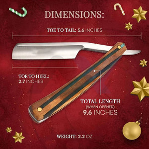 Straight <b>Razor</b> Shave Ready Japanese Steel Straight <b>Razors</b> For <b>Men</b> With Sandalwood Scale Protective Case Included For Ultra Close - Product Image 4