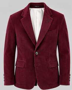 Blazer de pana de color para mujer, manga larga, cierre de botón de una sola fila, para otoño - Product Image 1
