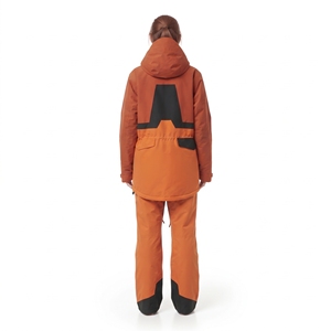 Traje de Nieve Naranja para Mujer Hawk Eye, Chaqueta Impermeable con Capucha y Diseño de Bloques de Color para Esquí y Deportes al Aire Libre - Product Image 3