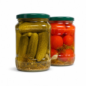 ISO Certificated Cheap Price Tasty <b>Pickled</b> Assorty Whole Unpeeled Cucumber and Tomato Packed in 500ml Mason <b>Jar</b> - Product Image 1