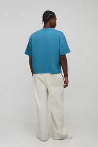 Camiseta Oversize de Algodón para Hombre con Hombros Caídos, Manga Corta, Estilo Casual, Gráfico Desgastado, Streetwear, Top Holgado - Product Image 2