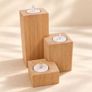 Support de bougie artisanal en bois naturel pour décoration intérieure, centre de table, vente en gros, support décoratif pour bougies - Product Image 1