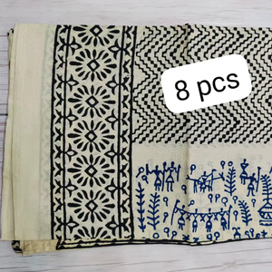Bagru Handmade 100% Cotton <b>Printed</b> Breathable Women Beach Scarves Long <b>Extra</b> <b>Large</b> Voile Fabric Summer Floral Wholesale Supplier - Product Image 1