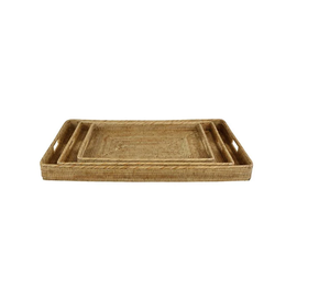 Bandeja de Mimbre para Cama, Mesa Auxiliar para Café, Pan, Frutas, 2 Piezas, Bandeja Pequeña de Mimbre, Cubo de Mimbre, Precio Superior y Más Bajo - Product Image 3