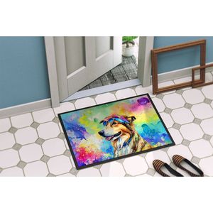 Collie Hippie Dawg Non-Slip Doormat Washable Low Pile <b>Indoor</b>/Outdoor Entryway Rug 24H X 36W Front <b>Door</b> <b>Mat</b> - Product Image 4