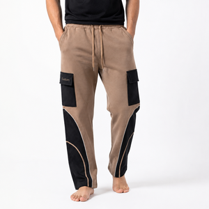 Pantalones Cargo Jogger de Algodón 100% Ecológico de Primera Calidad, con Paneles en Contraste, Multibolsillos, Estilo Casual Urbano, Venta al Por Mayor - Product Image 3