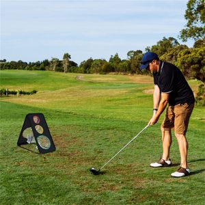 Rete da Golf Portatile a Doppia Faccia per Chipping, 5 Zone Bersaglio, Tessuto Oxford 420D, Logo Personalizzabile, Nera, per Allenamento a Casa, Mano Sinistra - Product Image 2