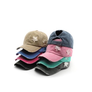 Casquette de baseball en coton à 6 panneaux en denim perforé, ajustable, unisexe, toutes saisons - Product Image 2