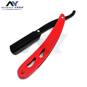 Rasoir droit professionnel Ustra rouge et noir, rasoir de sécurité traditionnel pour hommes, outil de rasage pour salon, domicile, barbier, toilettage - Product Image 3