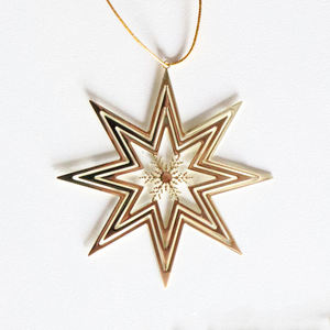Metal <b>Star</b> Hanging Ornament Handmade Framed Glass Christmas Decoration <b>for</b> <b>Tree</b> Window Home Decor - Product Image 6