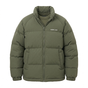 Men's Winter Stand Collar Puffer Jacket Slim Fit Cotton <b>Padded</b> Warm <b>Coat</b> Solid Color Casual Outerwear - Product Image 2