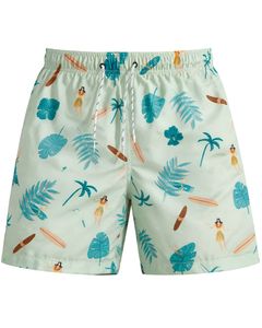 Shorts de bain pour hommes à imprimé tropical, séchage rapide, shorts de plage, shorts de surf à taille élastique, fabricant OEM personnalisé - Product Image 1