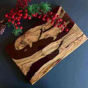 Planche à découper en bois et résine époxy faite à la main, planche de service de luxe pour fromage, idéale pour hôtel, restaurant, cuisine - Product Image 3