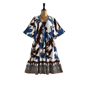 Vestido Midi con Estampado Floral para Mujer, Vestido Casual de Manga Corta - Product Image 1