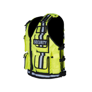Gilet de sécurité personnalisé haute visibilité, gilet de sécurité en polyester toutes saisons, uniforme de garde, bandes réfléchissantes, plusieurs poches - Product Image 4
