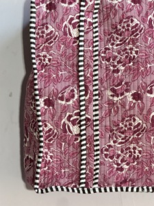Bolso Tote Acolchado con Estampado Floral Rosa, Diseño de Paneles de Tela de Algodón, Estilo Elegante, Parte Superior Abierta, Bolso de Compras para Todas las Temporadas - Product Image 3