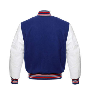 Vestes de baseball varsity personnalisées pour hommes OEM, tissu 100% coton, léger, col côtelé, couleur unie, veste de baseball varsity pour hommes - Product Image 6