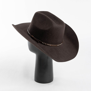 Chapeau de cowboy tendance automne-hiver, décontracté, 100% laine, pour femmes et hommes, avec rivets, plusieurs tailles, chapeau de cowboy d'extérieur - Product Image 6