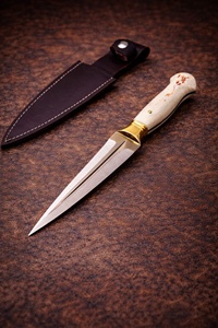 Handmade Yakut <b>Knife</b> With <b>Bone</b> <b>Handle</b> And Brass Guard Stainless Steel Spear Point Blade For Outdoor Use - Product Image 3