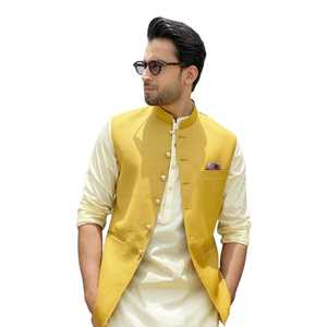 Chaleco Elegante para Hombre, Traje de Boda Pakistaní, Chaleco Étnico Bordado, Ropa Festiva para Fiestas, Tallas y Colores Personalizados, Venta al Por Mayor - Product Image 4