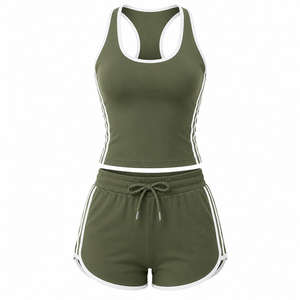 Conjunto de Top Corto y Pantalones Cortos de Verano para Mujer, Estilo Urbano, de Secado Rápido, Casual, Hip Hop, Fabricante OEM Personalizado - Product Image 6
