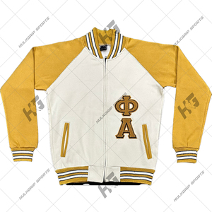 Delta|sigma Unisex Black <b>Yellow</b> Formal Varsity Jacket with Waterproof Breathable Windproof Woolen Fabric Winter Ready Front Logo - Product Image 3