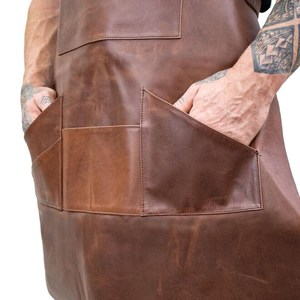 Handmade Leather <b>Apron</b> for Men Women <b>BBQ</b> Cooking Kitchen Workwear Custom Logo Factory Direct Wholesale Price LPN-0253 - Product Image 6