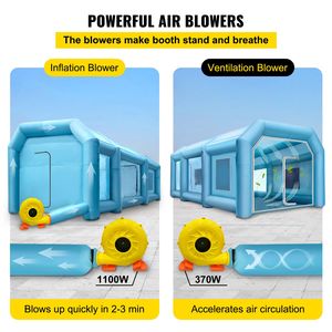 Cabina di Verniciatura Gonfiabile 29.5x19.7x13 ft con Illuminazione LED, 2 Potenti Ventilatori e Sistema di Filtraggio dell'Aria per Cottura e Verniciatura - Product Image 6