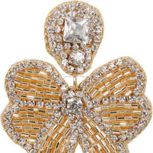 ต่างหูโบว์ทองทำด้วยมือเครื่องประดับลูกปัดพลอยเทียมปักสำหรับเจ้าสาวงานแต่งงานงานเลี้ยงเครื่องประดับหรูหรา - Product Image 2