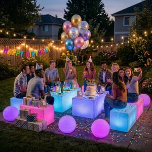 Kit d'éclairage <span class=keywords><strong>LED</strong></span> pour soirées événementielles – 12 lumières pour invités, tables, tabourets et boules – Pack pour entreprises de location avec service DDP - Product Image 1