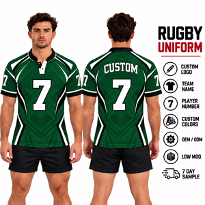 Polo de rugby personnalisé unisexe à manches courtes, jersey de rugby de qualité supérieure pour hommes et femmes - Product Image 1