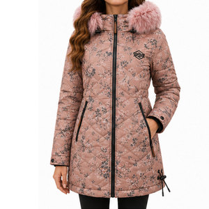 Parka d'hiver à capuche pour femme, de qualité supérieure, avec col montant, extérieur coupe-vent et intérieur matelassé doux et confortable - Product Image 1