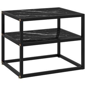 Mesa Consola Mediana en Vidrio Templado Negro, Elegante Decoración para el Hogar - Product Image 1