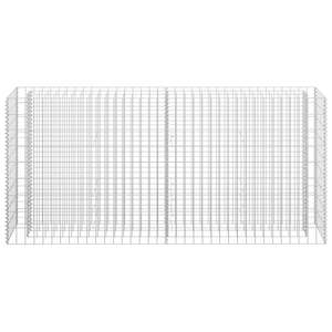 Grand lit de jardin surélevé en gabion en acier galvanisé argenté - Product Image 4