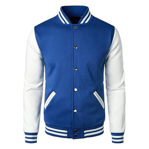 Veste Letterman pour homme, style universitaire décontracté, veste bomber boutonnée, veste de baseball pour homme, mélange de coton, classique - Product Image 1