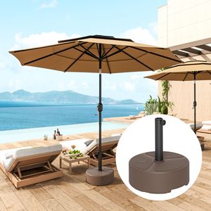 Base per Ombrellone da Esterno Rotonda Resistente, Capacità d'Acqua 40 libbre, per Cortile, 44 libbre con Supporto - Product Image 2