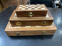 Jeu d'échecs de luxe personnalisé en bois, plateau carré de 35 mm, pièces polies faites à la main, écologique, thème bouddhiste, avec boîte