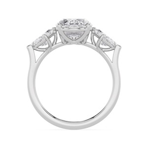 Anillo de compromiso con diamante ovalado cultivado en laboratorio, oro rosa de 10K, 2.60 quilates, joyería nupcial asimétrica para mujer - Product Image 4