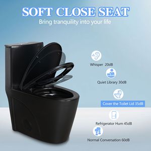 Un pezzo 1.1/1.60 GPF doppio filo allungata altezza Comfort seduta morbida stretta 1000 grammo cartina lavapavimento pavimento montato - Product Image 3