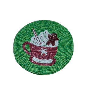 Beaded Coaster Top Price <b>Mats</b> & Pads Handmade <b>Seed</b> Beads Decorative Household Promotional Design Beaded Coaster - Product Image 2
